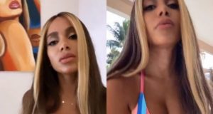 Assim como outras famosas, Anitta aderiu à moda da franja descolorida